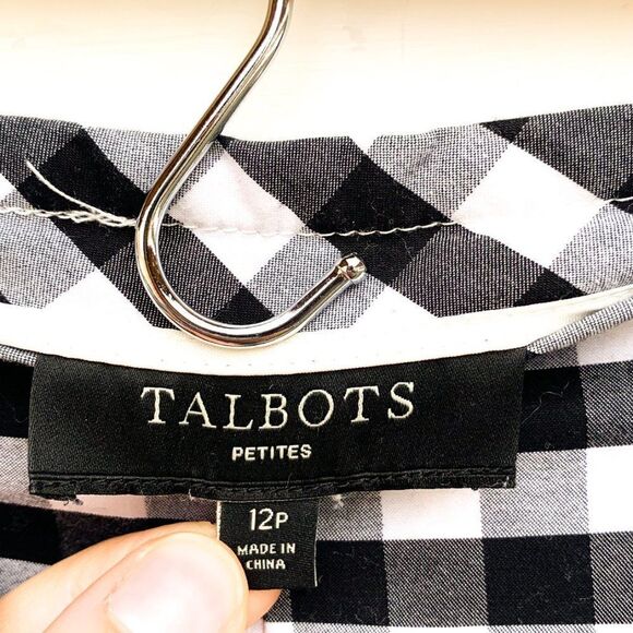 Talbots Black White Gingham Plaid Cropped Pants - Picture 4 of 8